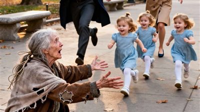 بناته العميان ركضن نحو امرأة غريبة في الساحة… وما اكتشفه الأب بعدها غيّر حياتهم للأبد