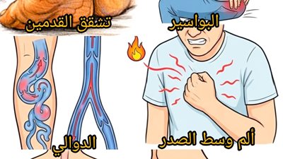 علاج  البواسير تشقق القدمين  ألم وسط الصدر  الدوالي النقرس